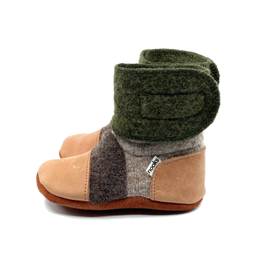 Olive Felted Wool Booties