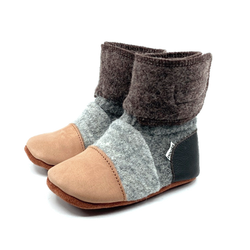 Sandstone Felted Wool Booties