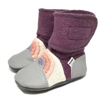 Nooks Design felted wool booties - Dream On rainbow series 3 - 1