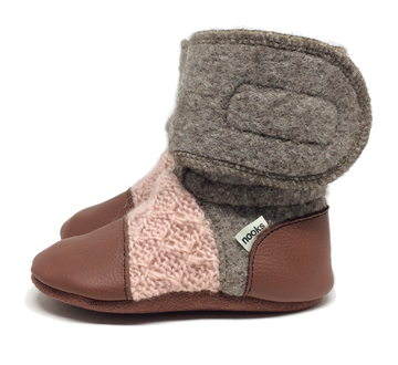 Desert Rose Felted Wool Booties