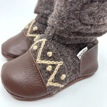 Choco Felted Wool Booties