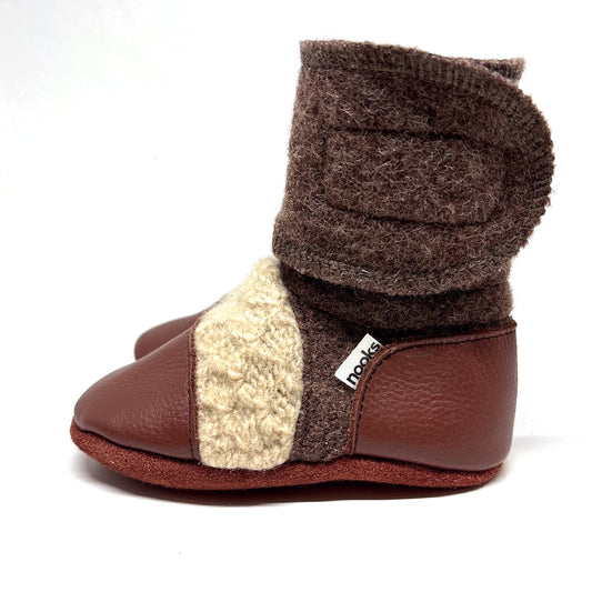 Dream On Embroidered Felted Wool Booties | Nooks