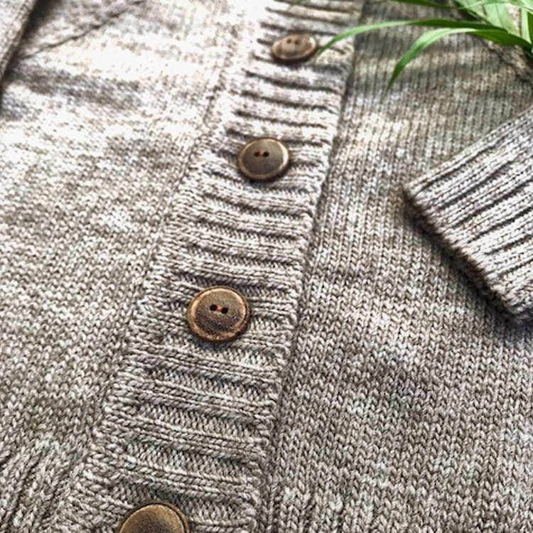 Soft Oatmeal Pure Wool  Cable Button Through Cardigan