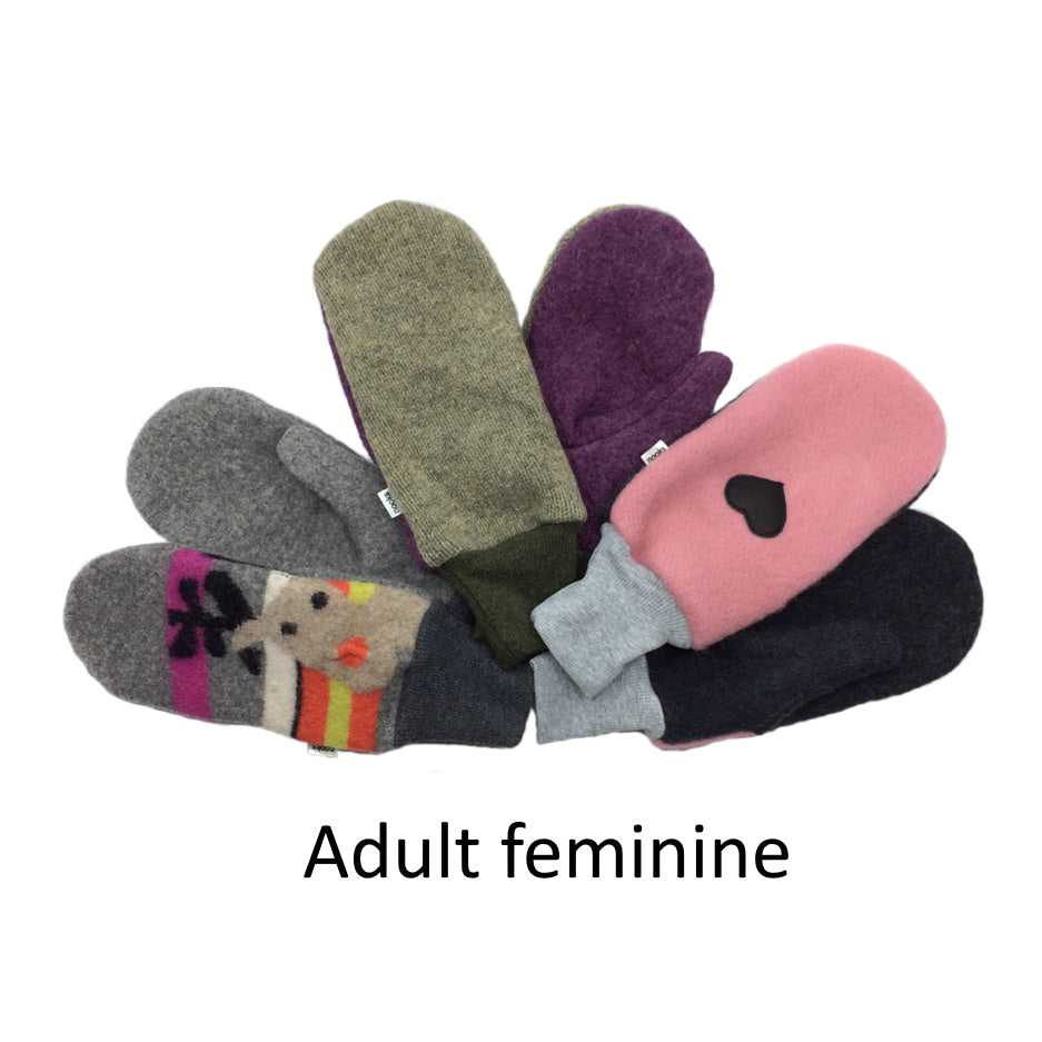 Upcycled Adult Wool Mittens